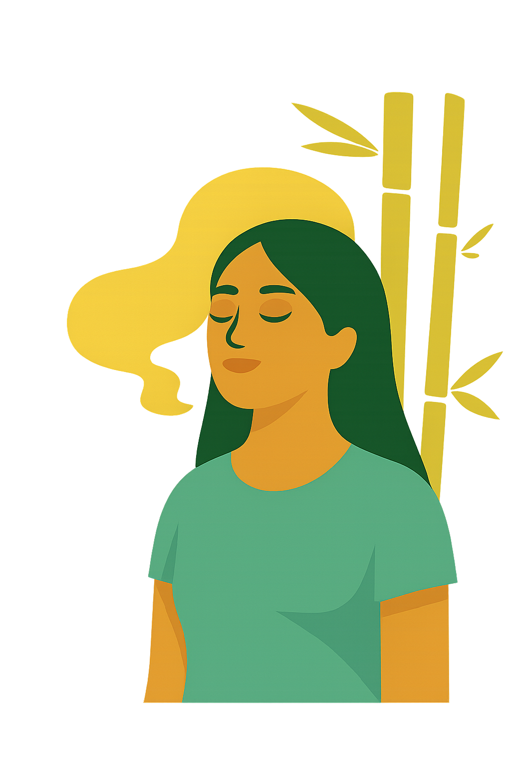 Illustration mit Bambus und Duftwolke